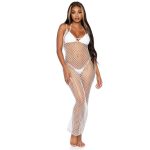 LEG AVENUE - WOVEN TWIST NET MAXI DRESS ONE SIZE WHITE - Image 2