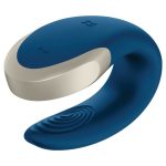 SATISFYER - DOUBLE LOVE LUXURY PARTNER VIBRATOR BLUE - Image 2