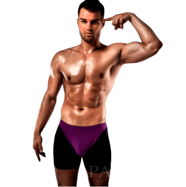 PASSION - BOXER 009 LILAC/BLACK EROTIC LINGERIE S/M