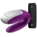 SATISFYER - DOUBLE FUN PARTNER VIBRATOR PURPLE - Image 2