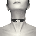 COQUETTE CHIC DESIRE - DOUBLE RING VEGAN LEATHER CHOKER - Image 2