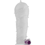 OHMAMA - TEXTURED PENIS SHEATH WITH WIDE TIP VIBRATING BULLET - Image 2