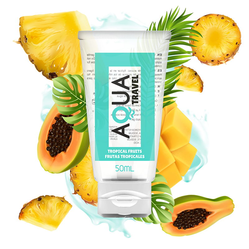 img_116789_25b30a61e419bca1f772b1daab489e5d_1 AQUA TRAVEL - FLAVOUR WATERBASED LUBRICANT TROPICAL FRUITS - 50 ML - Image 1