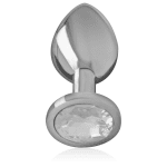 INTENSE - ALUMINUM METAL ANAL PLUG WITH SILVER CRYSTAL SIZE S - Image 2
