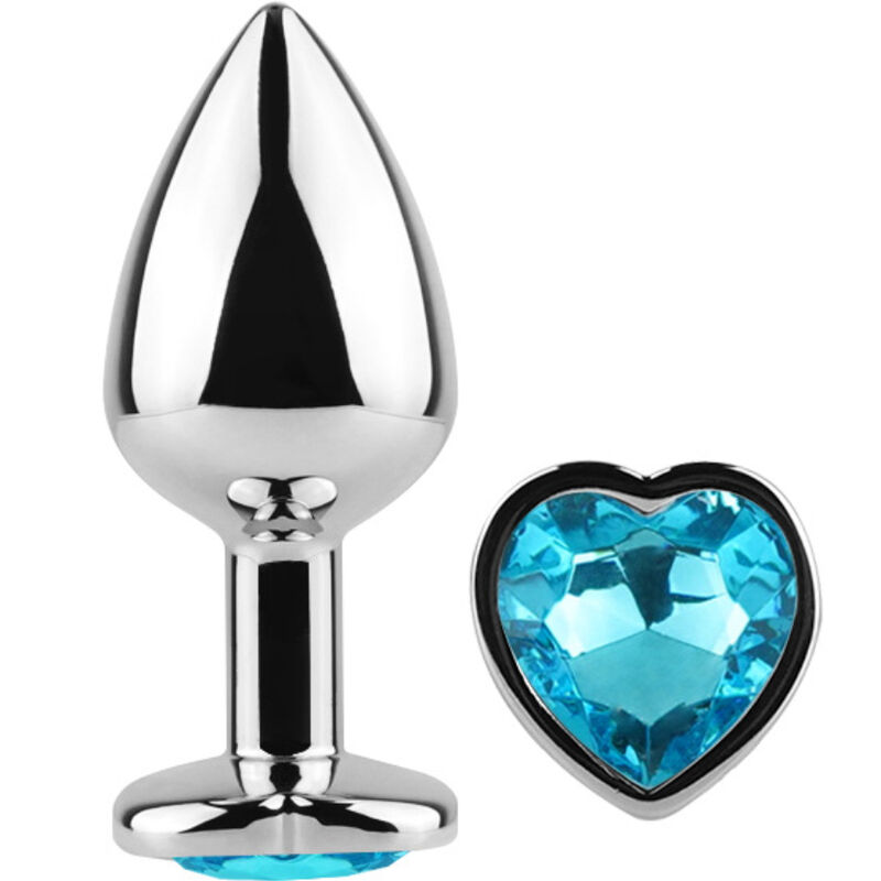 img_142786_59ba1a0074439ba9a7278ff04b73a708_1 SECRETPLAY - METAL BUTT PLUG BLUE HEART SMALL SIZE 7 CM - Image 1