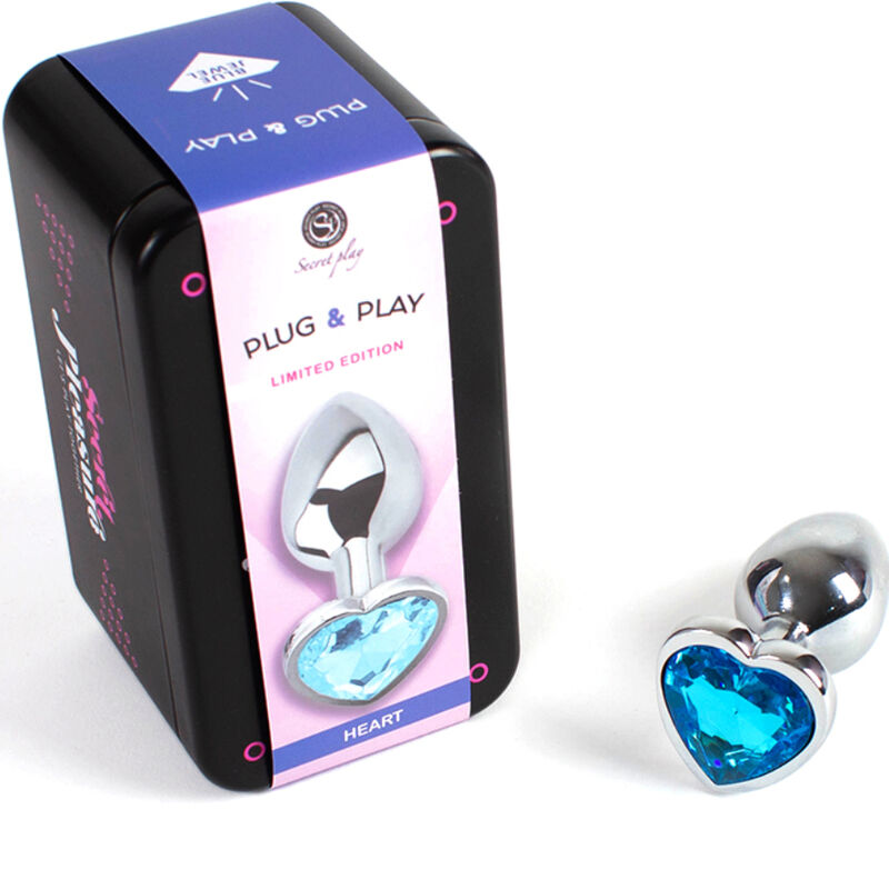 img_142788_bd4e94c7c112bee45517ccad52c9f186_1 SECRETPLAY - METAL BUTT PLUG BLUE HEART SMALL SIZE 7 CM - Image 2