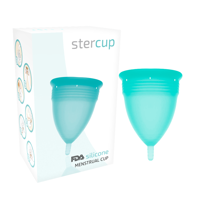 img_143899_4d3fcf5708147a3f55362a0f45ceec1a_1 STERCUP - FDA SILICONE MENSTRUAL CUP AQUAMARINE - SIZE S - Image 1