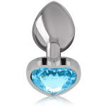 INTENSE - ALUMINUM METAL ANAL PLUG BLUE HEART SIZE S - Image 2