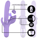 INTENSE - BILLIE RECHARGEABLE MULTIFUNCTION VIBRATOR STIMULATING WAVES WITH PURPLE PUSH BUTTON - Image 2