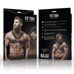 FETISH SUBMISSIVE ATTITUDE - MENS CROSS-OVER ECO-LEATHER CHEST HARNESS WITH STUDS - Image 2