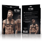FETISH SUBMISSIVE ATTITUDE - ADJUSTABLE ECO-LEATHER CHEST HARNESS WITH NECKLACE FOR MEN - Image 2