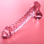 NEBULA SERIES BY IBIZA - MODEL 23 DILDO BOROSILICATE GLASS PINK 21.5 CM -O- 4 CM - Image 2