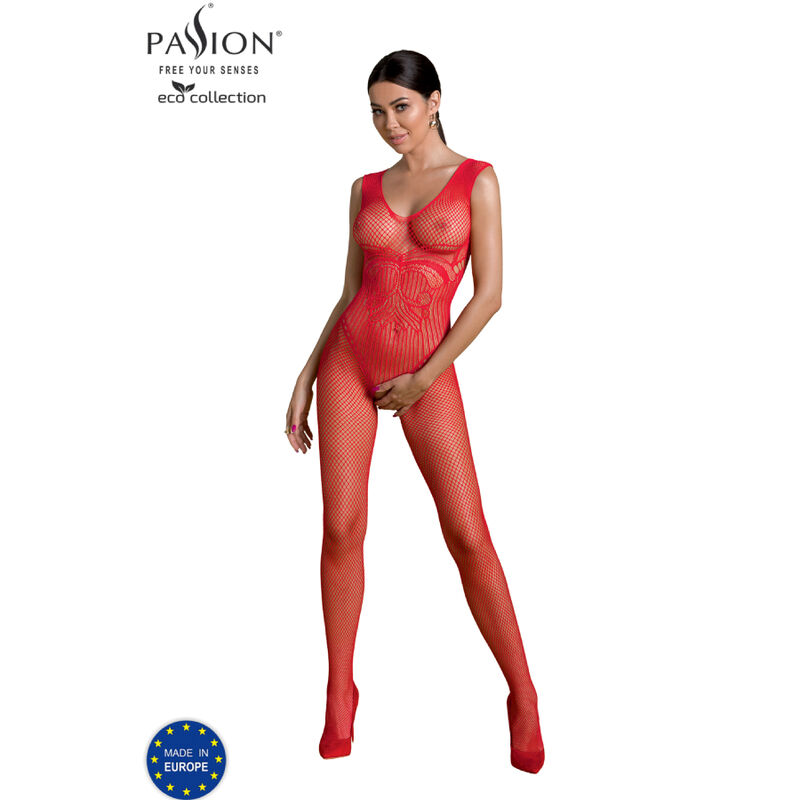 img_152059_bbe867c84f6803429d2efc301e9247dc_1 PASSION - ECO COLLECTION BODYSTOCKING ECO BS003 RED - Image 1