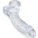 KING COCK - CLEAR REALISTIC CURVED PENIS WITH BALLS 16.5 CM TRANSPARENT - Image 2