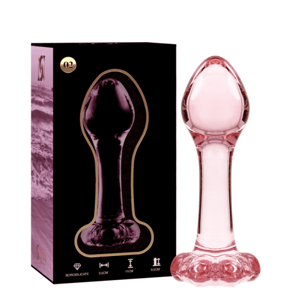 NEBULA SERIES BY IBIZA - MODEL 2 ANAL PLUG BOROSILICATE GLASS PINK 11 CM -O- 3.5 CM
