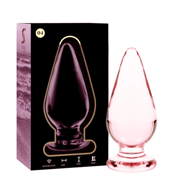 NEBULA SERIES BY IBIZA - MODEL 4 ANAL PLUG BOROSILICATE GLASS PINK 11 CM -O- 5 CM