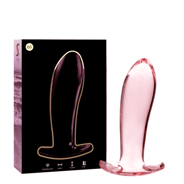 NEBULA SERIES BY IBIZA - MODEL 5 ANAL PLUG BOROSILICATE GLASS PINK 12.5 CM -O- 3.5 CM