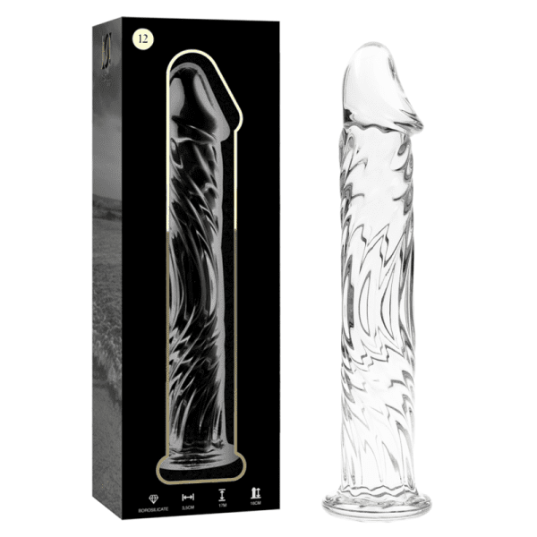 NEBULA SERIES BY IBIZA - MODEL 12 DILDO BOROSILICATE GLASS CLEAR 17 CM -O- 3.5 CM