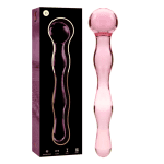NEBULA SERIES BY IBIZA - MODEL 13 DILDO BOROSILICATE GLASS PINK 18 CM -O- 3.5 CM