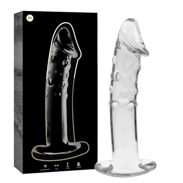 NEBULA SERIES BY IBIZA - MODEL 19 DILDO BOROSILICATE GLASS CLEAR 18.5 CM -O- 4 CM