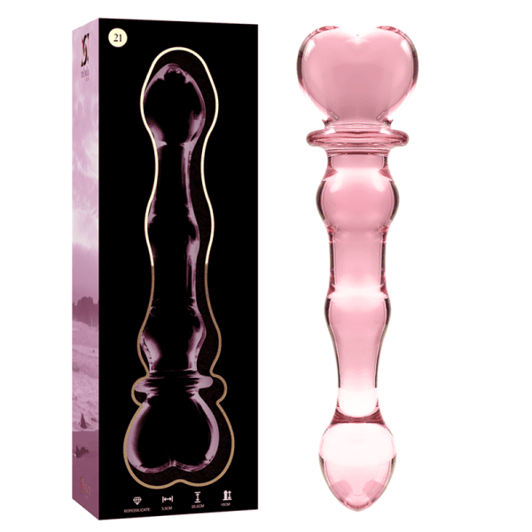 NEBULA SERIES BY IBIZA - MODEL 21 DILDO BOROSILICATE GLASS PINK 20.5 CM -O- 3.5 CM
