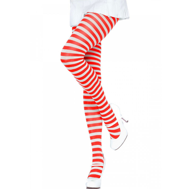 img_161948_9e008db3a8a7fb3b864ca990b8a9405b_1 LEG AVENUE - WHITE/RED STRIPED TIGHTS - Image 1