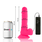 DIVERSIA - FLEXIBLE VIBRATING DILDO PINK 20.5 CM -O- 4.2 CM - Image 2