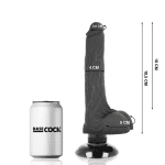 BASECOCK - REALISTIC VIBRATOR 2-1 BLACK 18.5 CM -O- 4 CM - Image 2