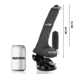 BASECOCK - REALISTIC BLACK REMOTE CONTROL VIBRATOR WITH TESTICLES 20 CM -O- 4 CM - Image 2