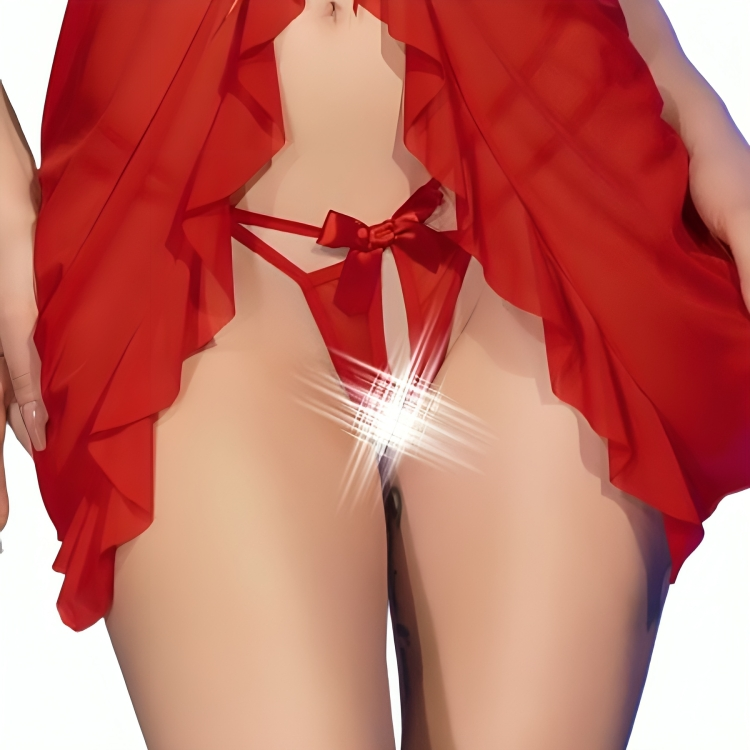 img_170588_65838254406dd79bc5ee8a584880986f_1 CHILIROSE - CR 4696 BABYDOLL & THONG CROTCHLESS RED S/M - Image 2
