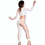 CHILIROSE - CR 3654 TOP & LEGGINS WHITE S/M - Image 2