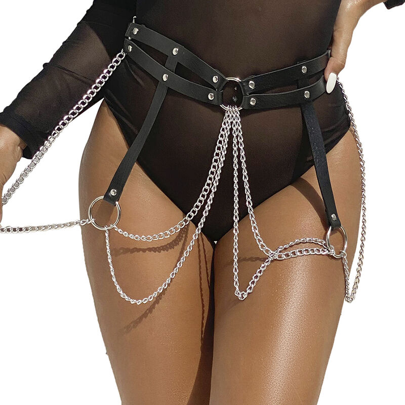 img_175140_172366d88511406963f14c84a5e0dc6b_1 SUBBLIME - LEATHER RING CHAINBELT BLACK ONE SIZE - Image 1