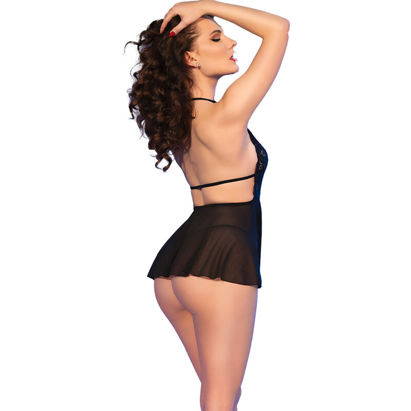 img_183510_3d27ad1724db06375eced738a367758e_1 CHILIROSE - CR 4720 BABYDOLL & THONG BLACK M - Image 2