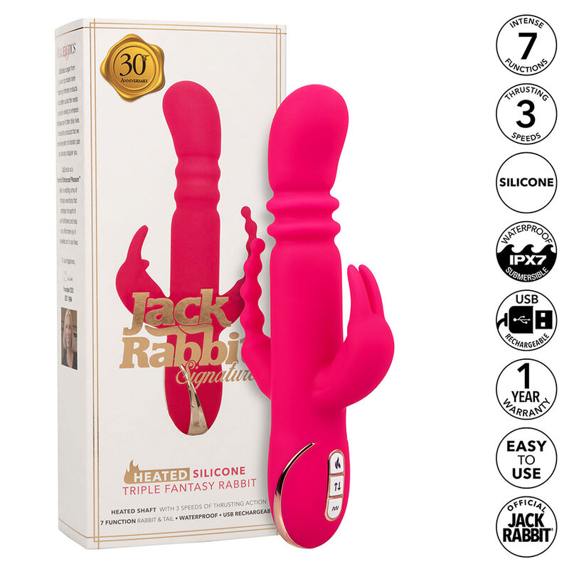 img_186001_0046a1c6944ff58aea48675e323dc4d8_1 CALEXOTICS - JACK FANTASY TRIPLE HEATED VIBRATOR RABBIT PINK - Image 1