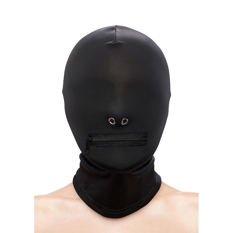 img_186412_112f4d1b7c0ca6478fd145a37d91e695_1 NS NOVELTIES - FETISH & FASHION CLOSED ZIPPERED MOUTH HOOD NYLON BLACK - Image 1