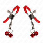 KINK - RED DOUBLE BELL NIPPLE CLAMP RED 6 CM - Image 2