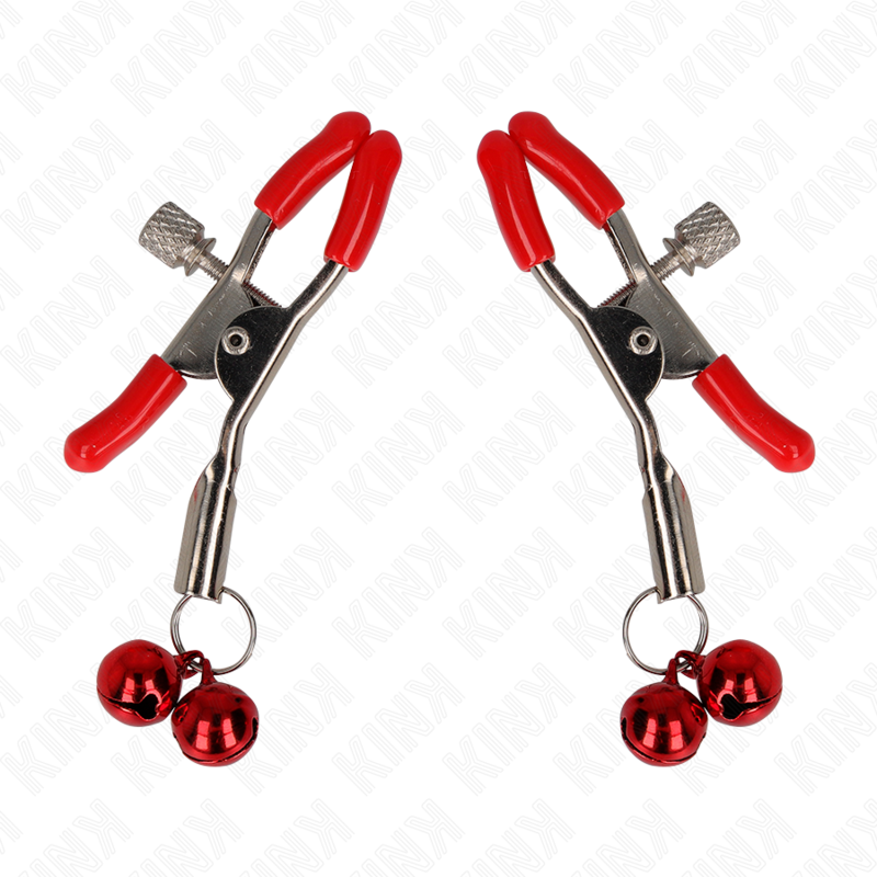 img_186580_04c95ba296a5517b28464c855e189544_1 KINK - RED DOUBLE BELL NIPPLE CLAMP RED 6 CM - Image 2