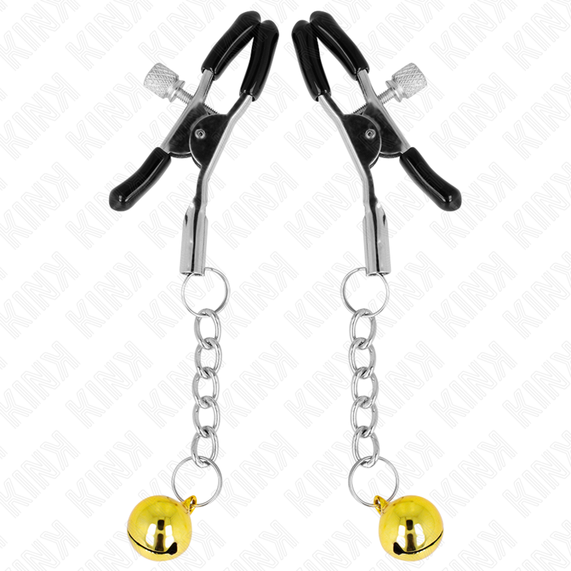 img_186605_461db26654aa56bdbf2d59e8e3baf5d3_1 KINK - GOLD JINGLE BELL PENDANT NIPPLE CLAMPS 6 CM - Image 2