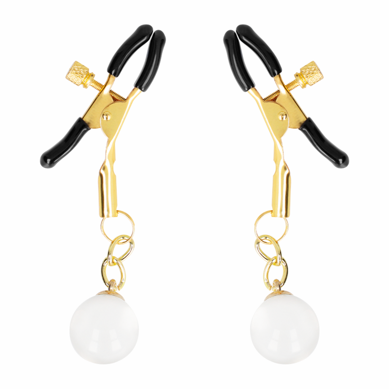img_186610_c9171d3b0cb4a7b85577933e2fe4c9ea_1 KINK - GLASS BEAD NIPPLE CLAMPS GOLD 6 CM - Image 2
