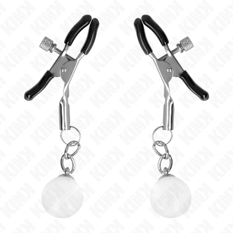 img_186615_18a07ac7ab43aa2e822c982fa32ebcfd_1 KINK - GLASS BEAD NIPPLE CLAMPS SILVER 6 CM - Image 2