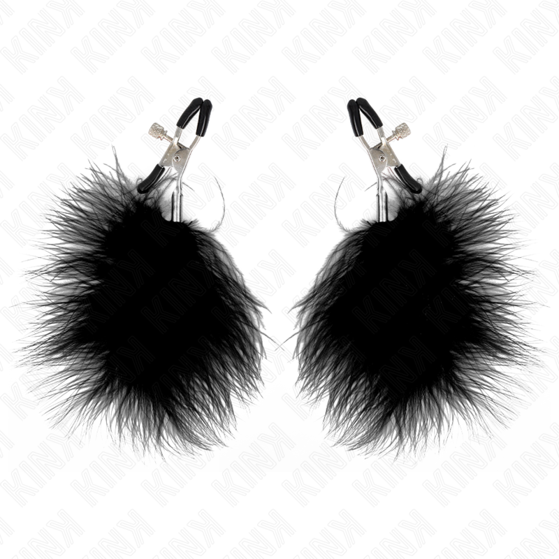 img_186634_2471b659bc1f7f0bed05da48f5fddf09_1 KINK - FEATHER NIPPLE CLAMP BLACK 7 CM - Image 2