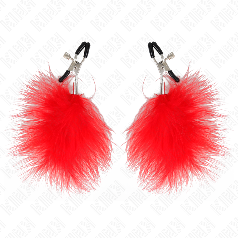 img_186639_3cc4eea08685ae6f778b0551c3f2c697_1 KINK - FEATHER NIPPLE CLAMP RED 7 CM - Image 2