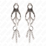 KINK - JAPANESE CLOVER NIPPLE CLAMPS WITH LITTLE CHAINS SILVER - Image 2