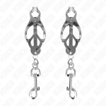 KINK - JAPANESE CLOVER NIPPLE CLAMPS WITH HOOKS SILVER