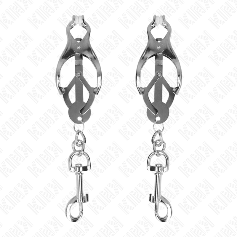 img_186736_380ddc18992e4f1dd74dd360d9315e23_1 KINK - JAPANESE CLOVER NIPPLE CLAMPS WITH HOOKS SILVER - Image 1
