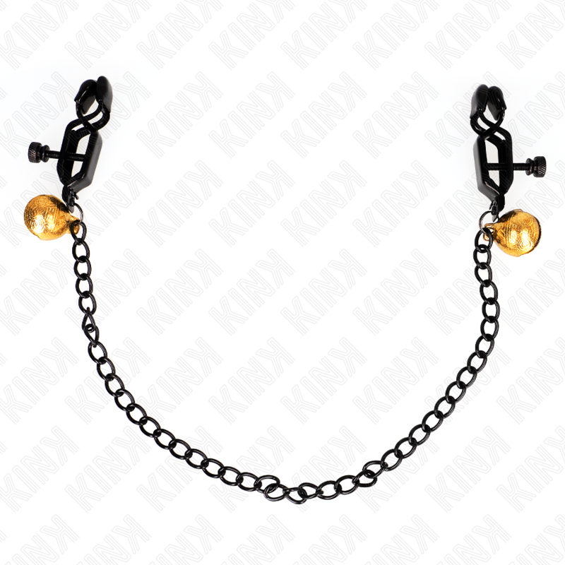 img_186748_d38469c8605939f4bb1b32535c51e2a7_1 KINK - FLAT CHAIN NIPPLE CLAMPS AND BELL SILVER 30 CM - Image 1