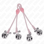 KINK - LUMINOUS SKULL NIPPLE CLAMPS WITH RING BELLS ADJUSTABLE PINK / SILVER - Image 2