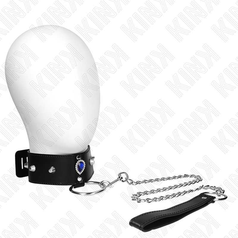 img_187301_8c84ec87084465389c216d11a5ecf545_1 KINK - NECKLACE 65 CM WITH STRAP WITH BLUE DIAMONDS ADJUSTABLE 36-43 CM X 5 CM - Image 1