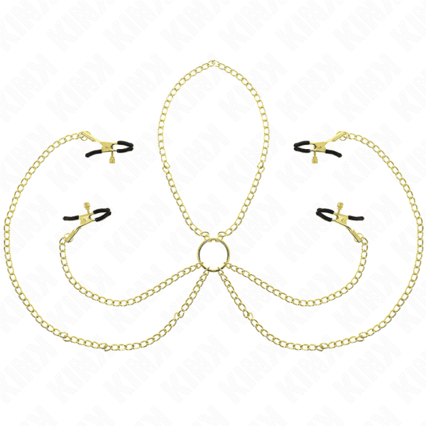 KINK - 4 NIPPLE AND CLIT CLAMPS ADJUSTABLE GOLD