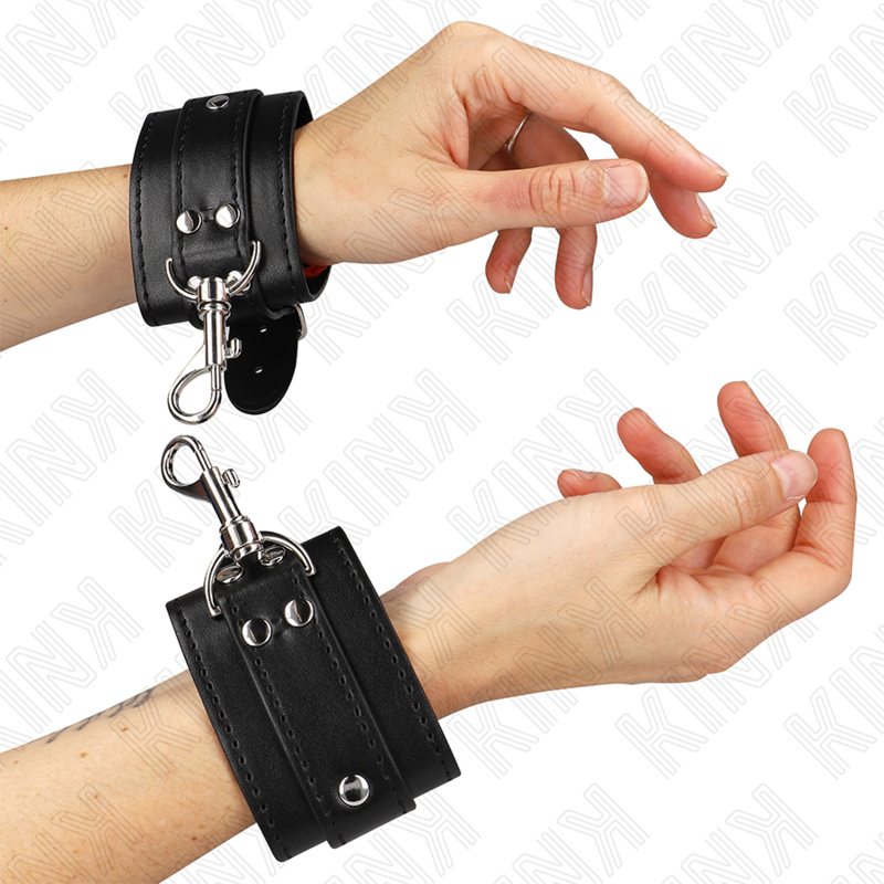 img_187374_1763d209a746afc2c6d13986d9f3eaec_1 KINK - LOCKABLE DUNGEON WRIST RESTRAINTS BLACK ADJUSTABLE 21-28 CM X 5.5 CM - Image 1
